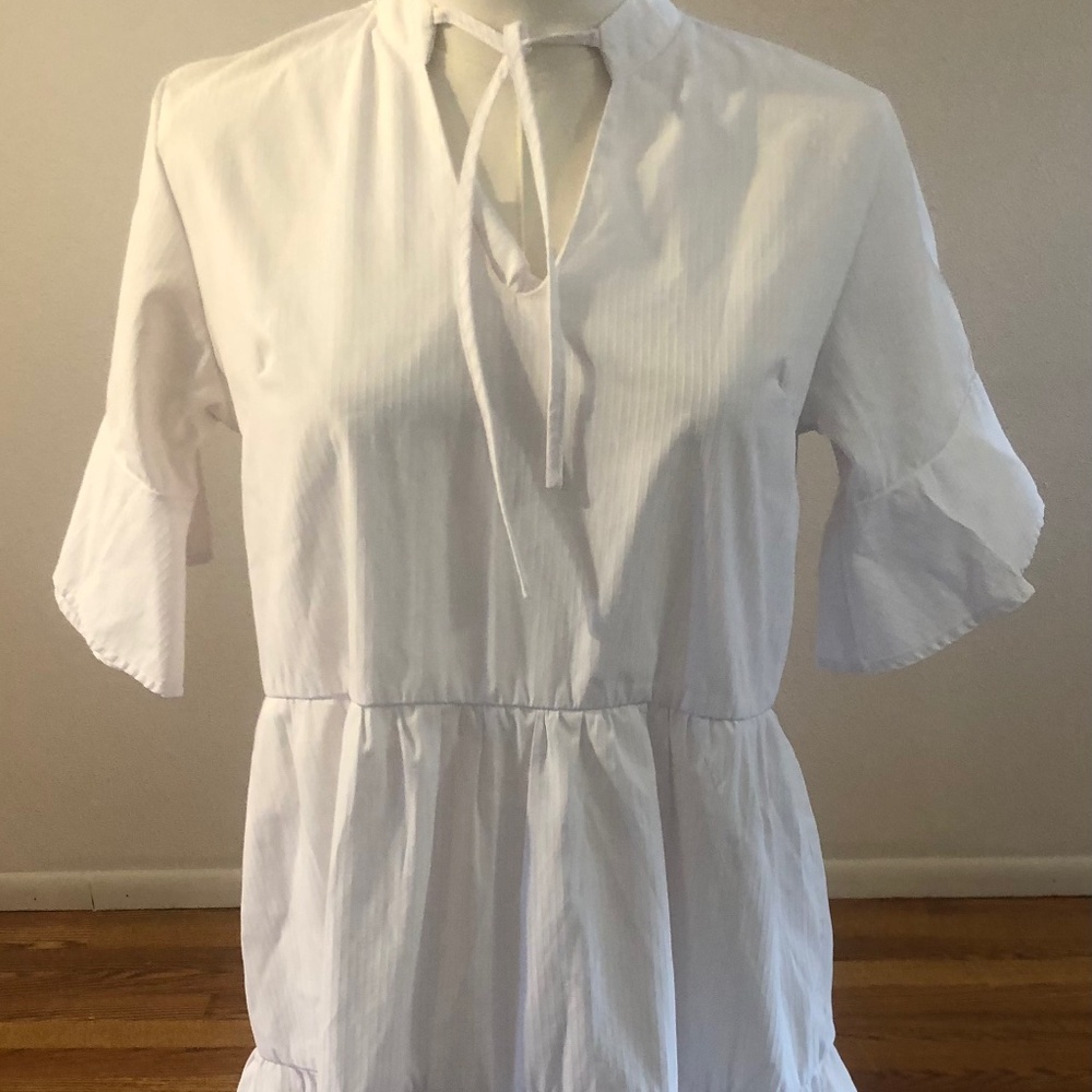 White Cotton Mini Dress